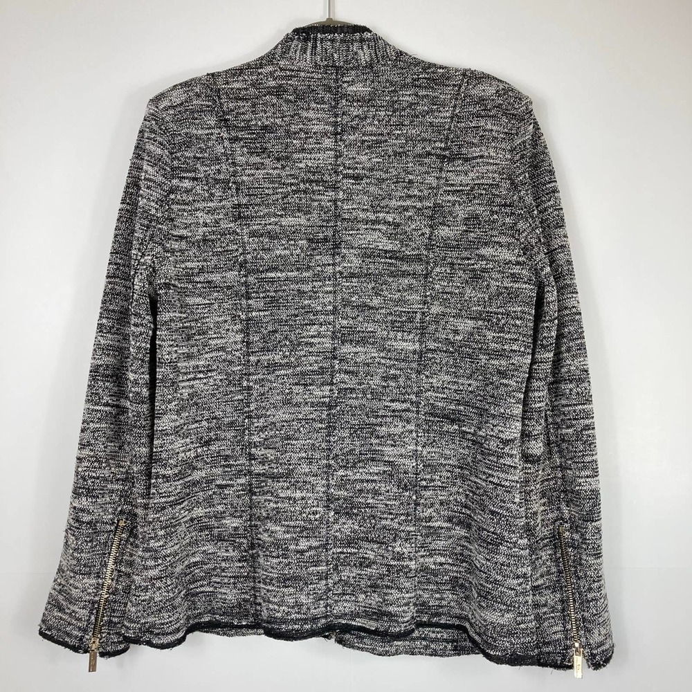 Karl Lagerfeld Tweed Full Zip Blazer Jacket Sz L - Picture 3 of 9